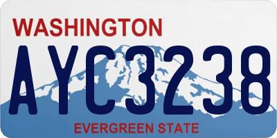 WA license plate AYC3238
