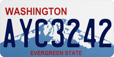 WA license plate AYC3242