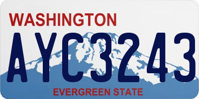 WA license plate AYC3243
