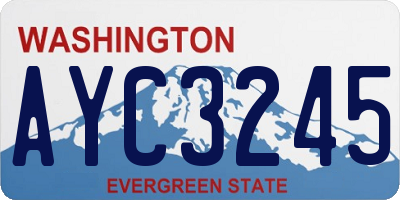 WA license plate AYC3245