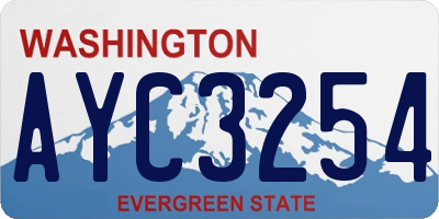 WA license plate AYC3254