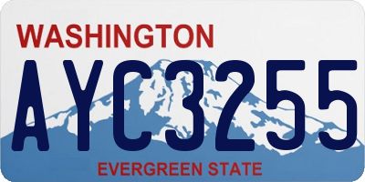 WA license plate AYC3255