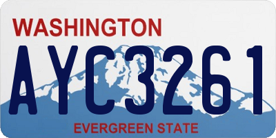 WA license plate AYC3261