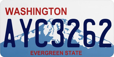 WA license plate AYC3262