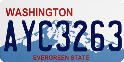 WA license plate AYC3263