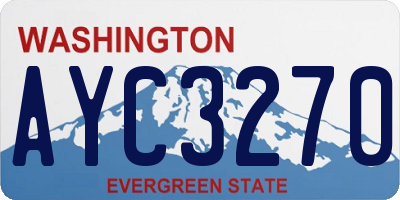 WA license plate AYC3270