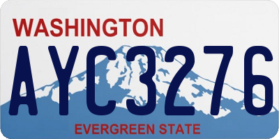 WA license plate AYC3276