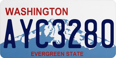 WA license plate AYC3280