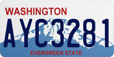 WA license plate AYC3281