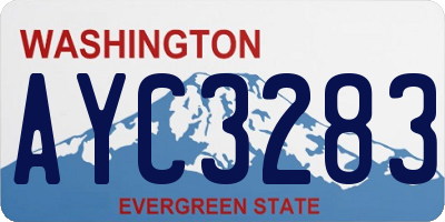 WA license plate AYC3283