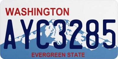 WA license plate AYC3285