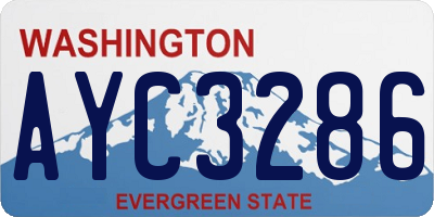 WA license plate AYC3286