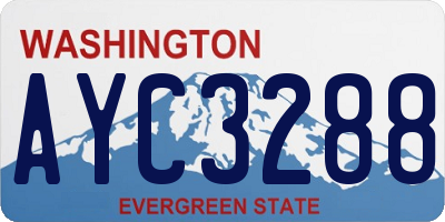 WA license plate AYC3288