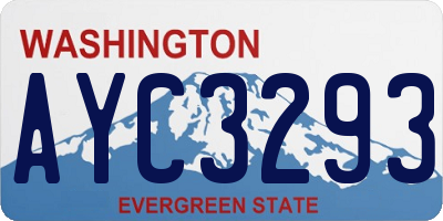 WA license plate AYC3293