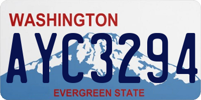 WA license plate AYC3294