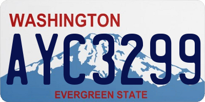 WA license plate AYC3299
