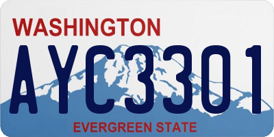 WA license plate AYC3301