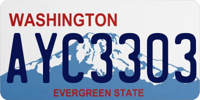 WA license plate AYC3303