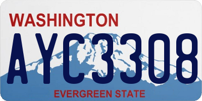 WA license plate AYC3308