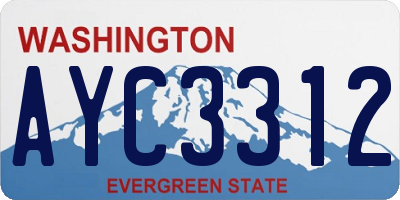 WA license plate AYC3312