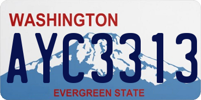 WA license plate AYC3313