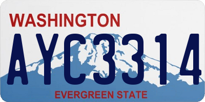 WA license plate AYC3314