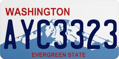 WA license plate AYC3323