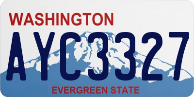 WA license plate AYC3327
