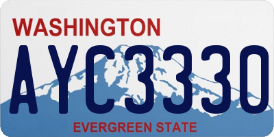 WA license plate AYC3330