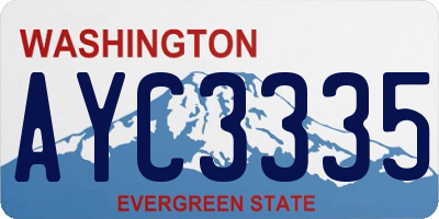 WA license plate AYC3335