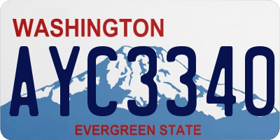 WA license plate AYC3340