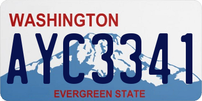 WA license plate AYC3341