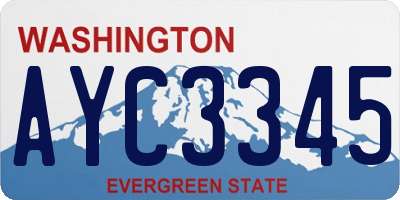 WA license plate AYC3345