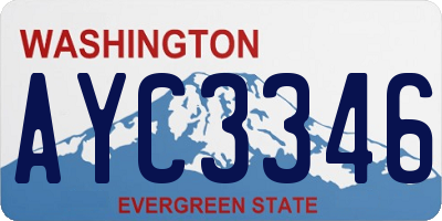 WA license plate AYC3346