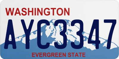 WA license plate AYC3347