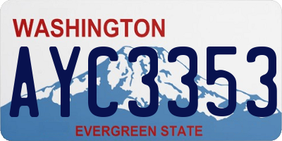 WA license plate AYC3353