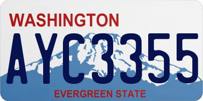 WA license plate AYC3355