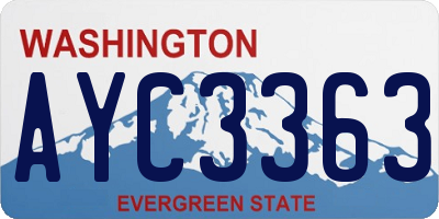 WA license plate AYC3363
