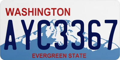 WA license plate AYC3367