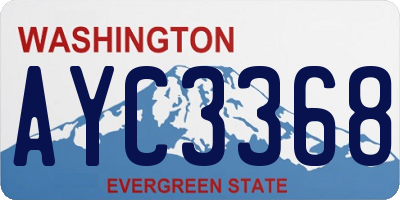 WA license plate AYC3368