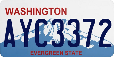 WA license plate AYC3372