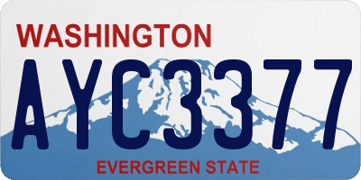 WA license plate AYC3377