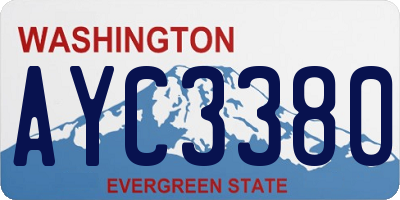 WA license plate AYC3380