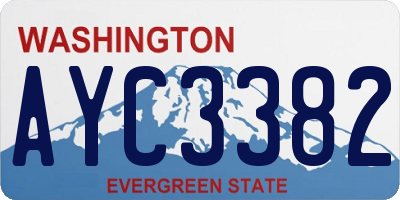 WA license plate AYC3382
