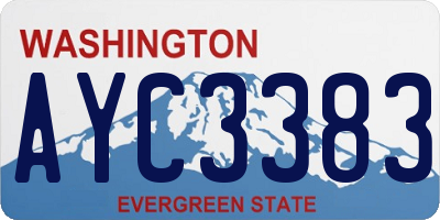 WA license plate AYC3383
