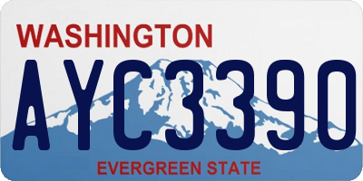 WA license plate AYC3390