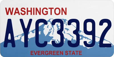 WA license plate AYC3392