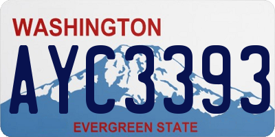 WA license plate AYC3393