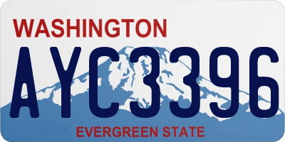 WA license plate AYC3396