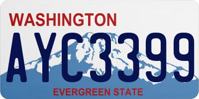 WA license plate AYC3399